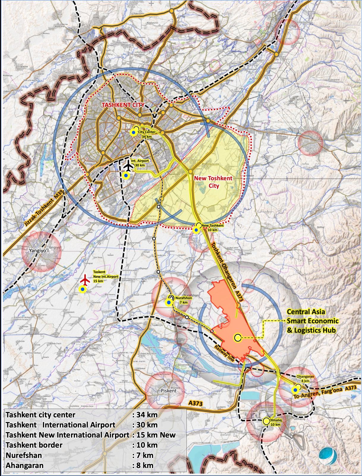 Central Asia Smart City konum haritası